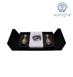 گلدان خاتم و قندان مسی