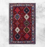 فرش دستباف طرح خشتی هندسی
